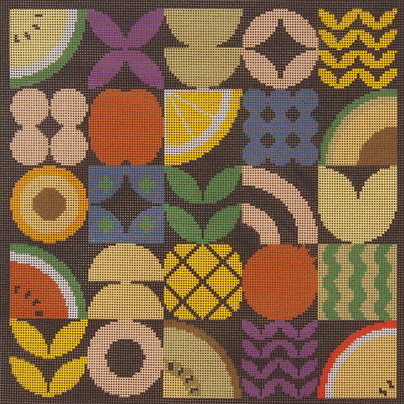 Summer Fruits Dark - Needlepoint Tapestry Canvas