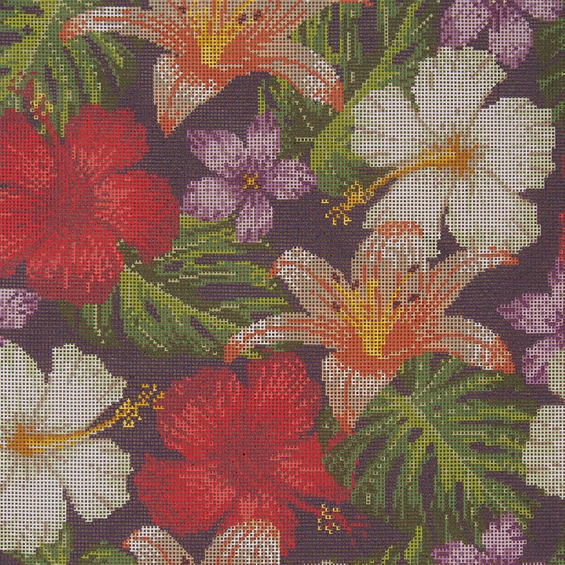 Tropical Floral - Needlepoint Tapestry Canvas