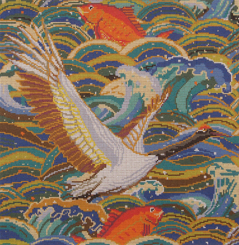 Red-Crowned Crane - Needlepoint Tapestry Canvas